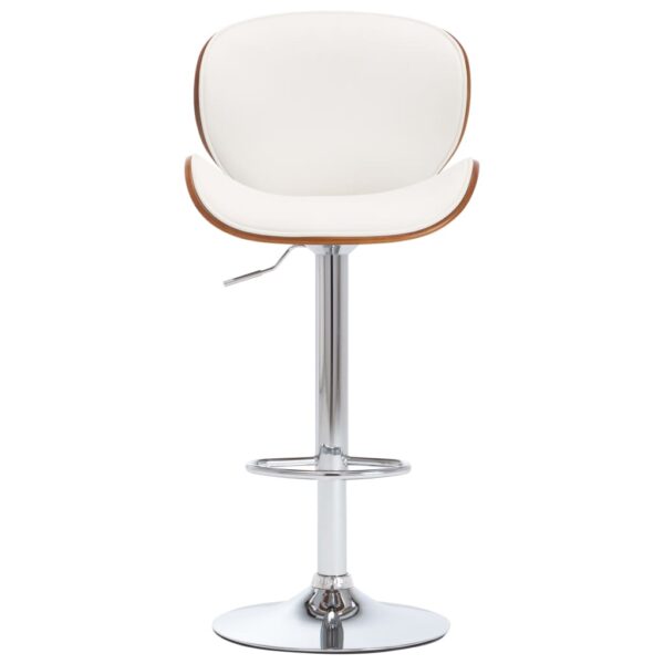 vidaXL Bar Stool White Faux Leather - Image 2