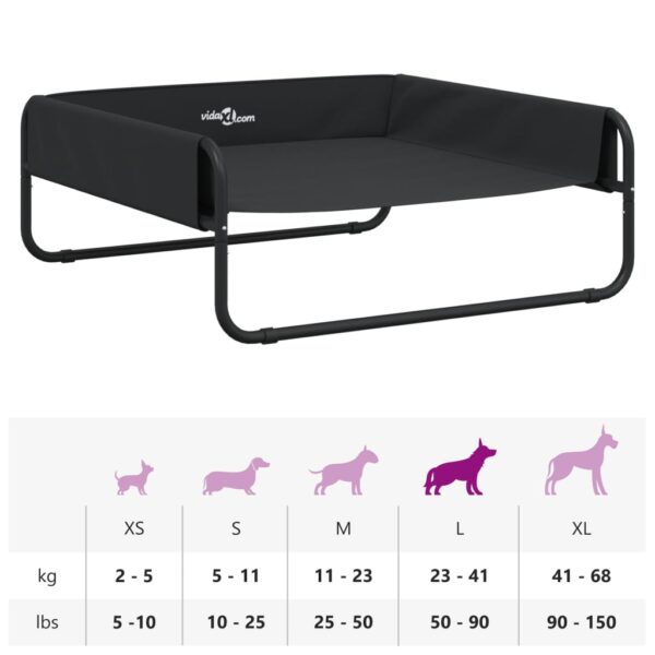vidaXL Elevated Dog Bed Anthracite Oxford Fabric and Steel - Image 10