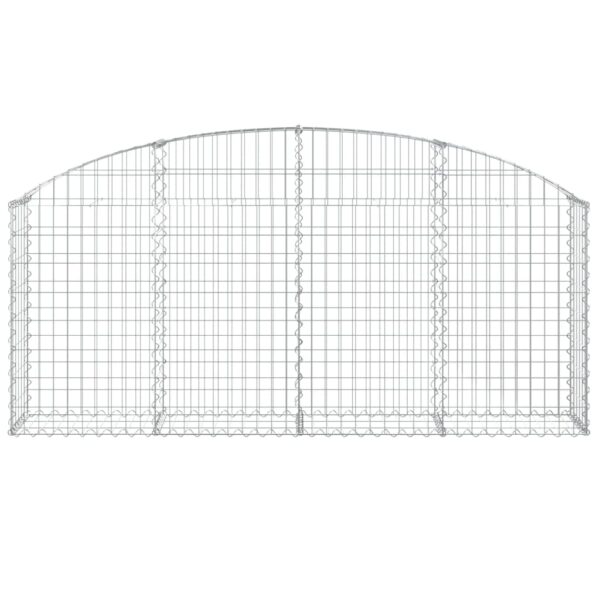 vidaXL Arched Gabion Basket 200x30x80/100 cm Galvanised Iron - Image 3