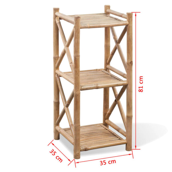 vidaXL 3-Tier Square Bamboo Shelf - Image 6