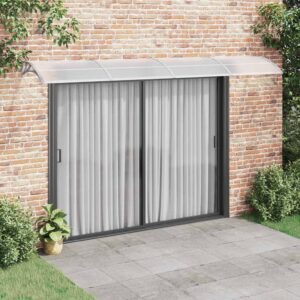 vidaXL Door Canopy Grey and Transparent 400x75 cm Polycarbonate