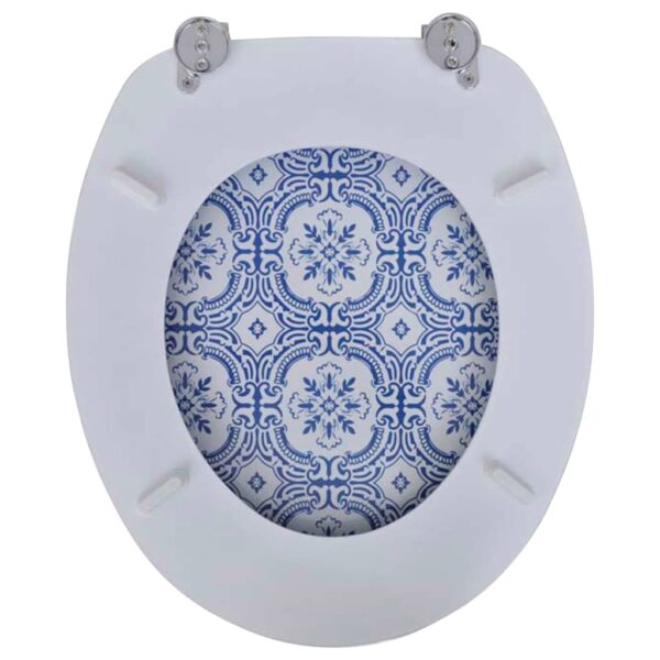vidaXL Toilet Seats with Lids 2 pcs MDF Porcelain - Image 5