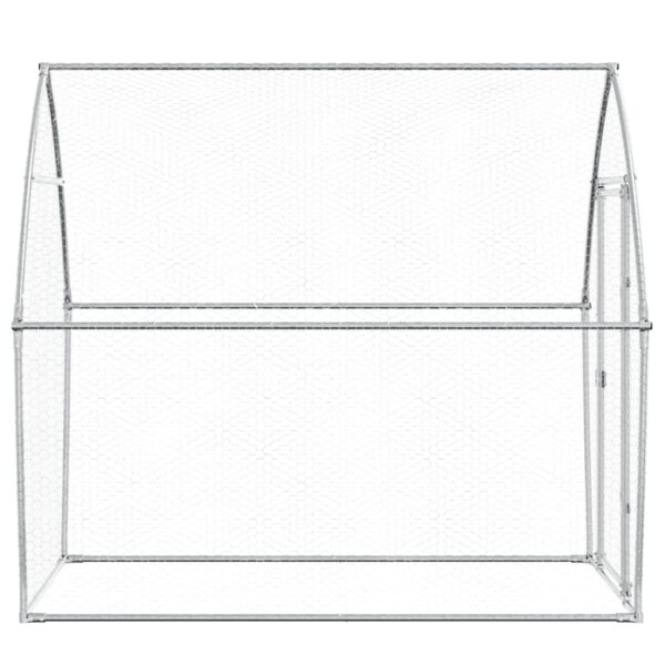 vidaXL Chicken Cage Silver 200x105x182 cm Galvanised Steel - Image 6