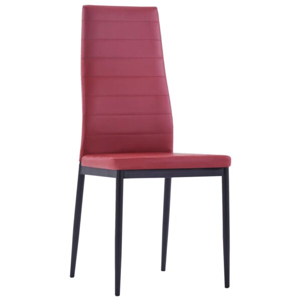 vidaXL Five Piece Dining Set Wine Red - Image 7