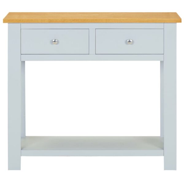 vidaXL Console Table 83x30x73 cm Solid Oak Wood - Image 2