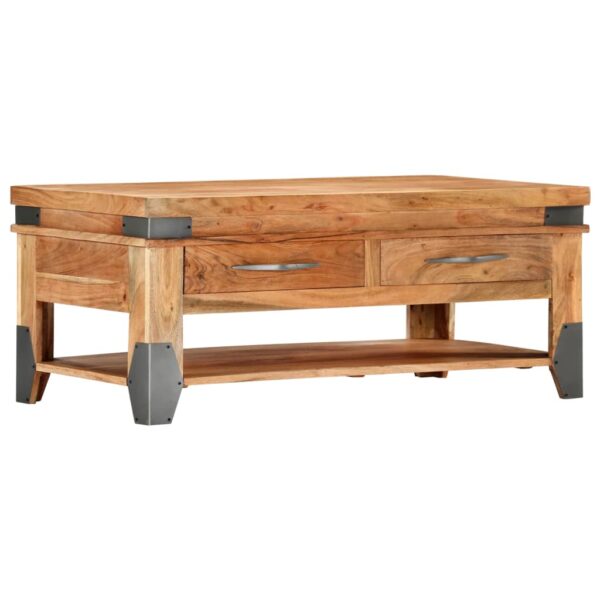 vidaXL Coffee Table 110x52x45 cm Solid Wood Acacia - Image 10