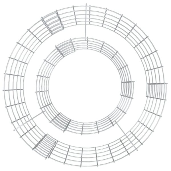 vidaXL Gabion Fire Pit Ø 50 cm Galvanised Iron - Image 3