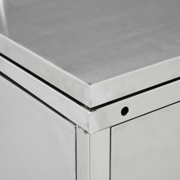 vidaXL Double Wheelie Bin Shed 240 L Stainless Steel - Image 5