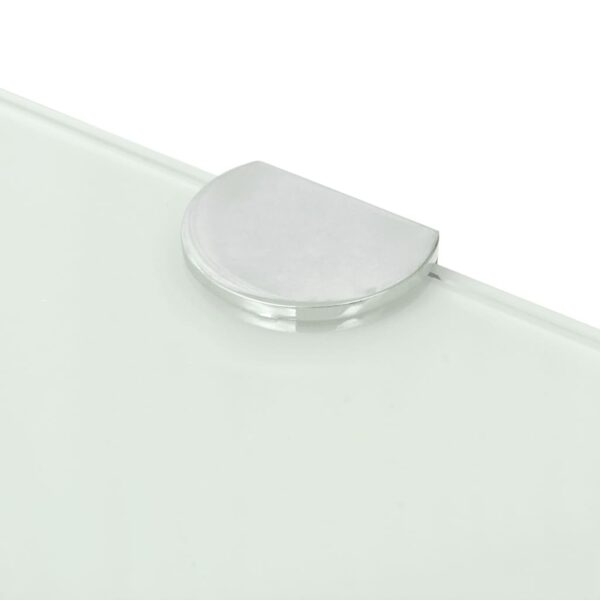 vidaXL Corner Shelf with Chrome Supports Glass White 25x25 cm - Image 4
