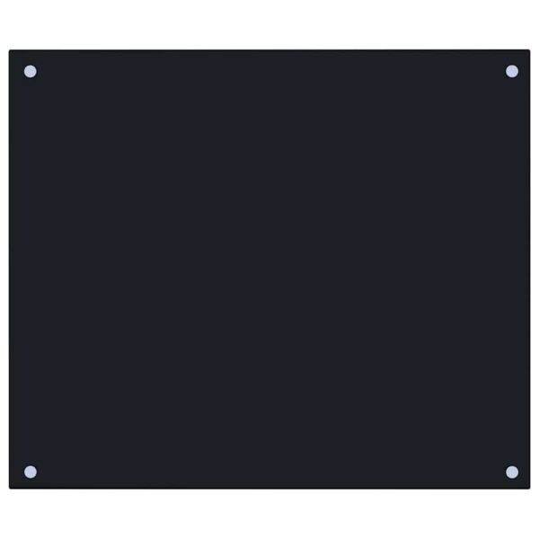 vidaXL Kitchen Backsplash Black 70x60 cm Tempered Glass - Image 2