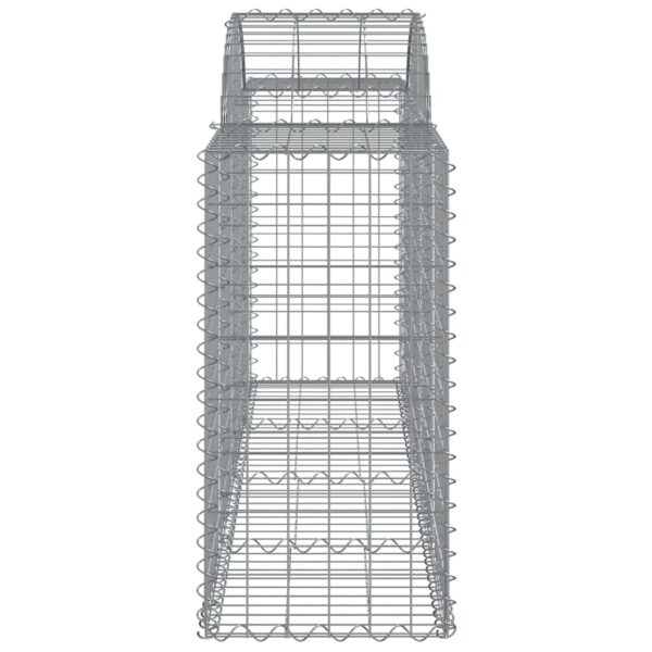 vidaXL Arched Gabion Basket 200x50x80/100 cm Galvanised Iron - Image 4