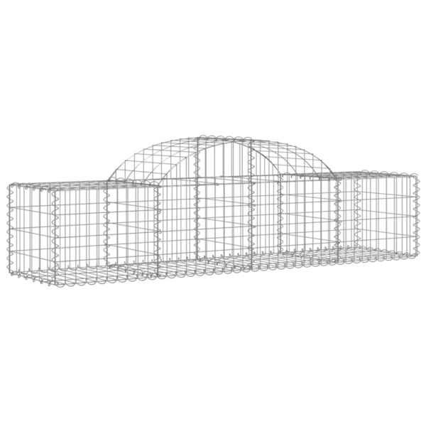 vidaXL Arched Gabion Basket 200x50x40/60 cm Galvanised Iron - Image 2