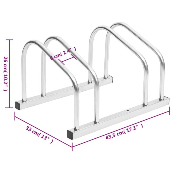 vidaXL Bike Rack for 2 Bikes Galvanised Steel - Image 6