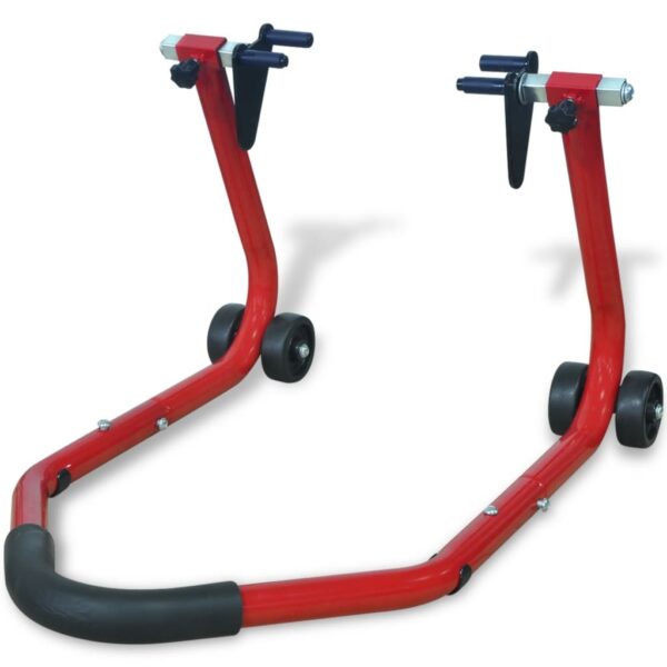 vidaXL Motorcycle Front Stand Red - Image 1