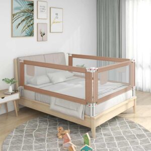 vidaXL Toddler Safety Bed Rail Taupe 180x25 cm Fabric
