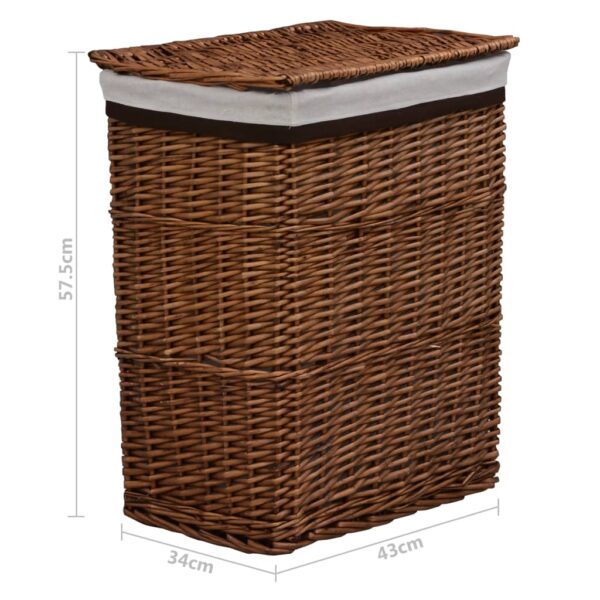 vidaXL Laundry Basket Brown Willow - Image 8