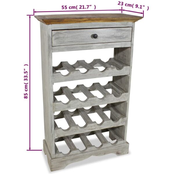 vidaXL Wine Rack Solid Mahogany Wood 55x23x85 cm - Image 5
