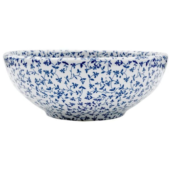 vidaXL Countertop Basin White and Blue Round Φ41x14 cm Ceramic - Image 2