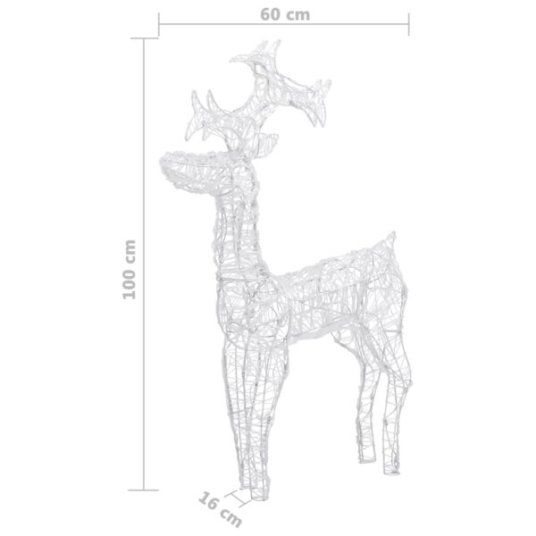 vidaXL Reindeer Christmas Decoration 90 LEDs 60x16x100 cm Acrylic - Image 8