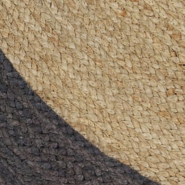 vidaXL Handmade Rug Jute with Dark Grey Border 120 cm - Image 4