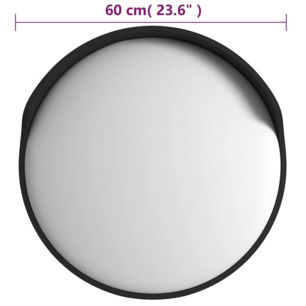 vidaXL Outdoor Convex Traffic Mirror Black Ø60 cm Polycarbonate - Image 8