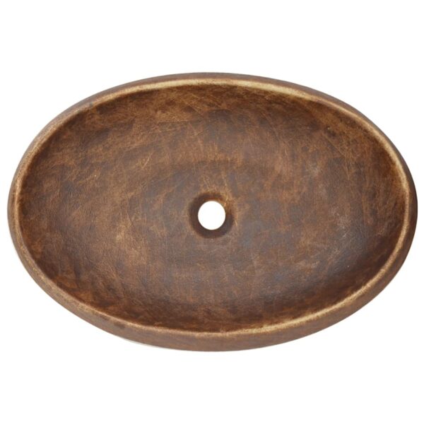 vidaXL Countertop Basin Brown Oval 59x40x15 cm Ceramic - Image 6