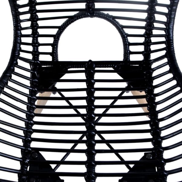 vidaXL Dining Chairs 2 pcs Black Natural Rattan - Image 4