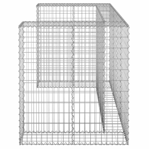 vidaXL Gabion Wall for Garbage Bins Galvanised Steel 180x100x110 cm - Image 4