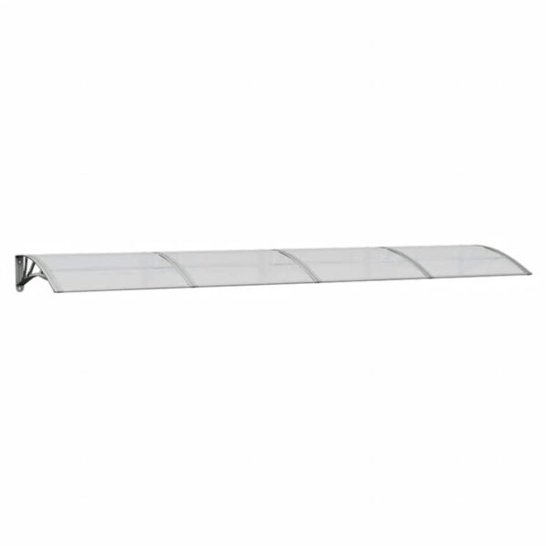 vidaXL Door Canopy Grey and Transparent 350x80 cm Polycarbonate - Image 2