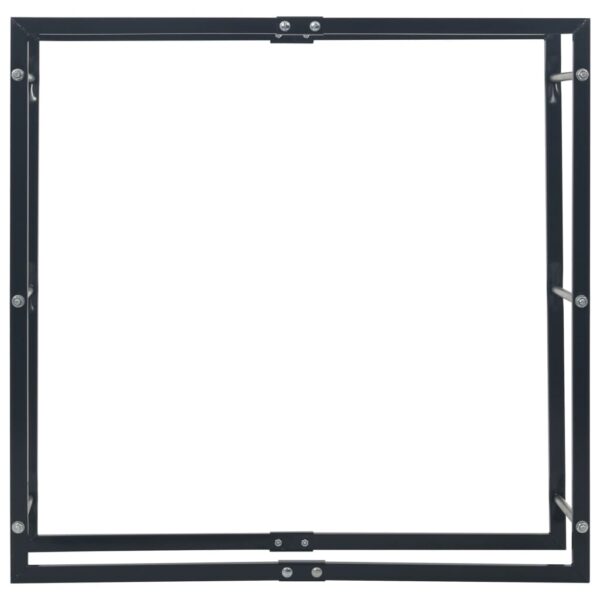 vidaXL Firewood Rack Black 100x25x100 cm Steel - Image 3