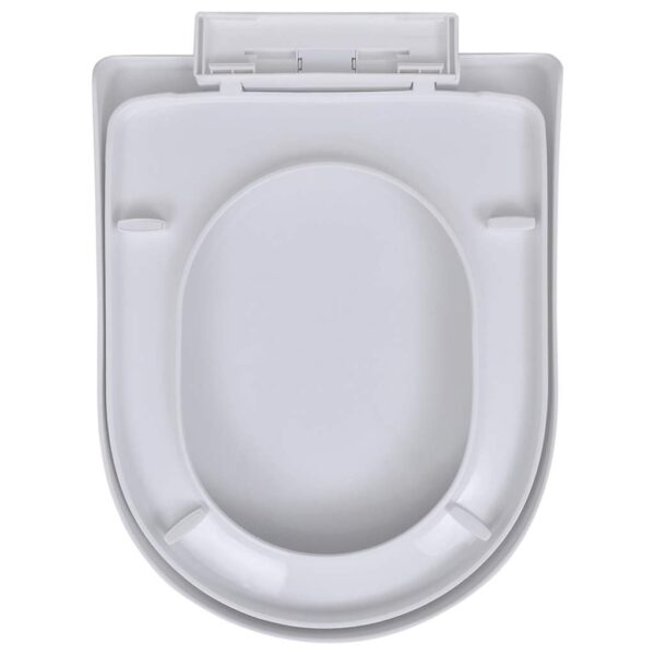 vidaXL Toilet Seats with Soft Close Lids 2 pcs Plastic White - Image 4
