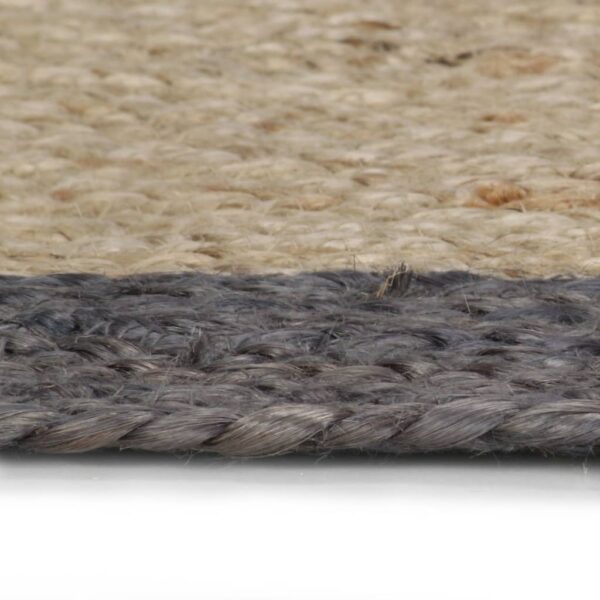 vidaXL Handmade Rug Jute with Dark Grey Border 90 cm - Image 3
