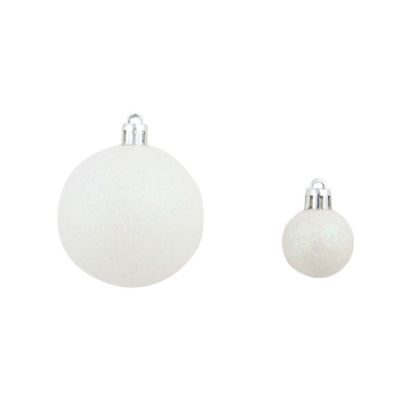 vidaXL 100 Piece Christmas Ball Set 3/4/6 cm White/Grey - Image 10