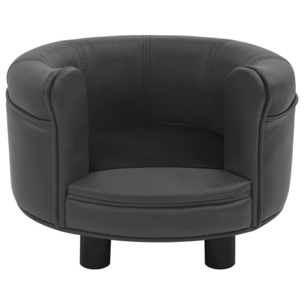 vidaXL Dog Sofa Dark Grey 48x48x32 cm Plush and Faux Leather - Image 5