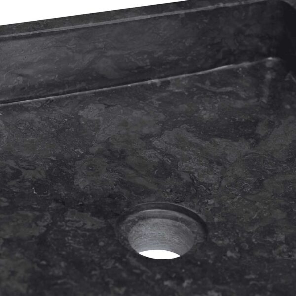 vidaXL Sink Black 40x40x10 cm Marble - Image 5