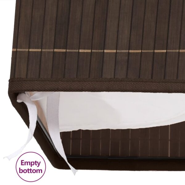 vidaXL Bamboo Laundry Bin Rectangular Dark Brown - Image 7