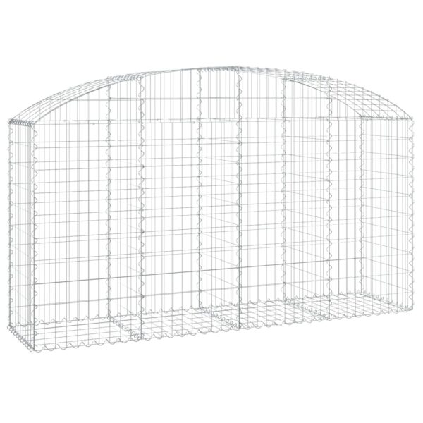 vidaXL Arched Gabion Basket 200x50x100/120 cm Galvanised Iron - Image 2