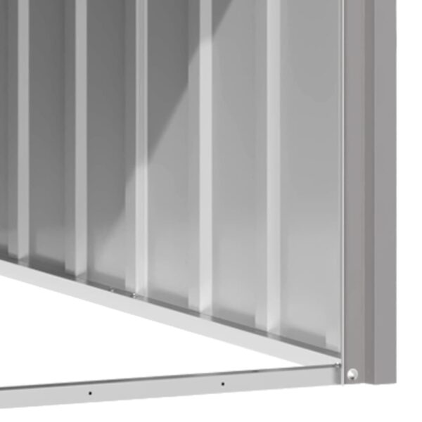 vidaXL Dog House Grey 116.5x153x81.5 cm Galvanised Steel - Image 4