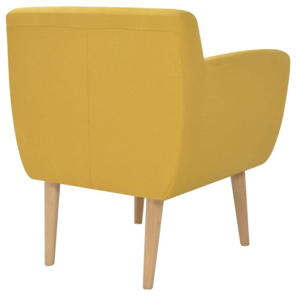 vidaXL Armchair Yellow Fabric - Image 3