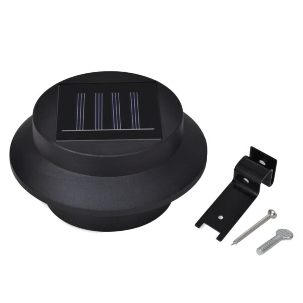 vidaXL Outdoor Solar Fence Lamps 12 pcs LED Black - Image 8