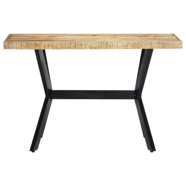 vidaXL Dining Table 120x60x75 cm Solid Rough Mango Wood - Image 2