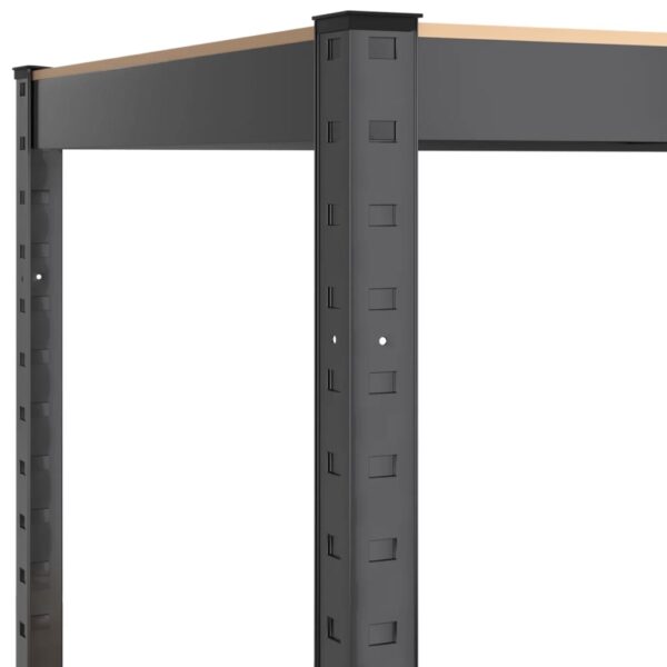 vidaXL 4-Layer Shelves 2 pcs Anthracite Steel and Engineered Wood - Image 7