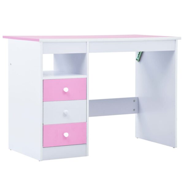vidaXL Children Drawing Study Desk Tiltable Pink and White - Image 4