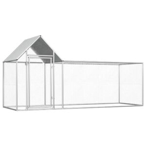 vidaXL Chicken Coop 3x1x1.5 m Galvanised Steel