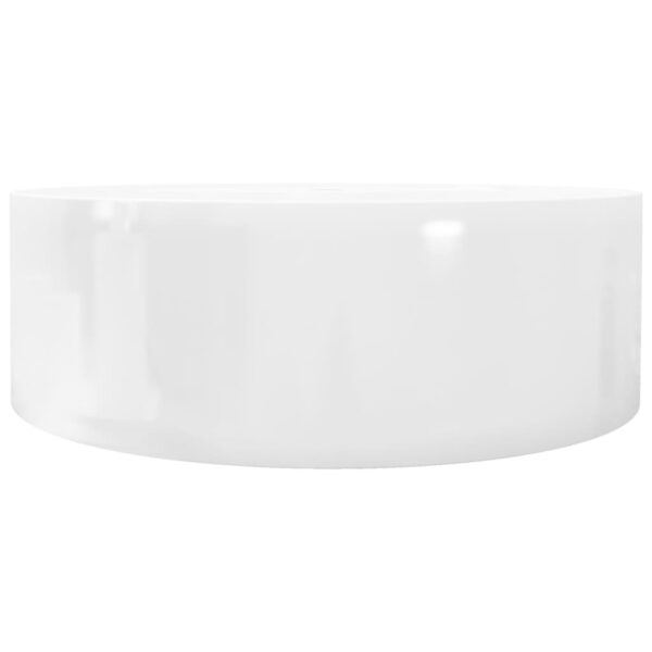 vidaXL Ceramic Bathroom Sink Basin Faucet/Overflow Hole White Round - Image 5