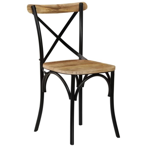 vidaXL Cross Chairs 6 pcs Black Solid Mango Wood - Image 13