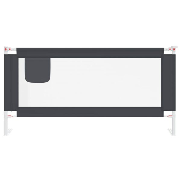 vidaXL Toddler Safety Bed Rail Dark Grey 180x25 cm Fabric - Image 3