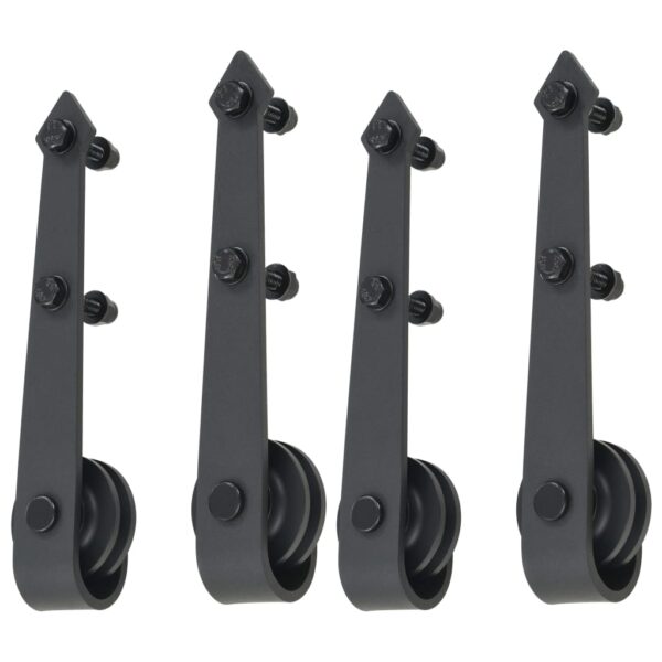 vidaXL Sliding Door Hardware Kits 2 pcs 200 cm Steel Black - Image 5