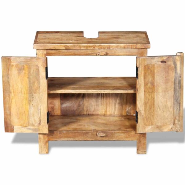 vidaXL Bathroom Vanity Cabinet with Mirror Solid Mango Wood - Image 10