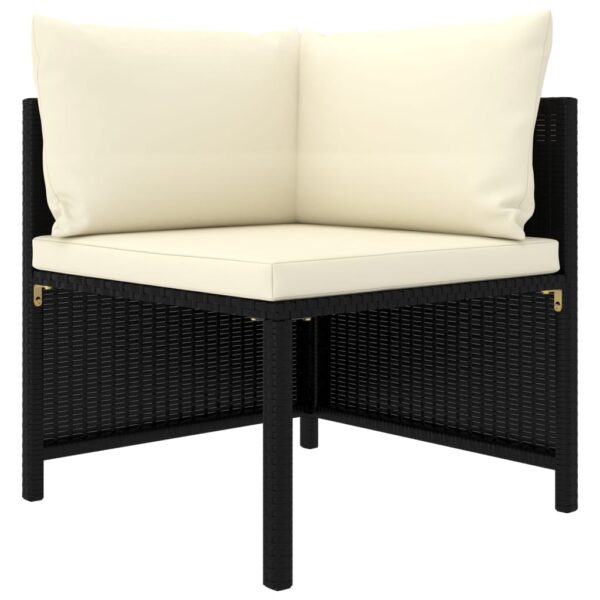 vidaXL 10 Piece Garden Lounge Set with Cushions Poly Rattan Black - Image 3